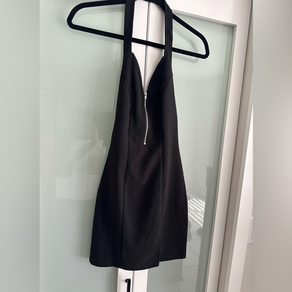 Revolve Superdown Zip Up Black Dress